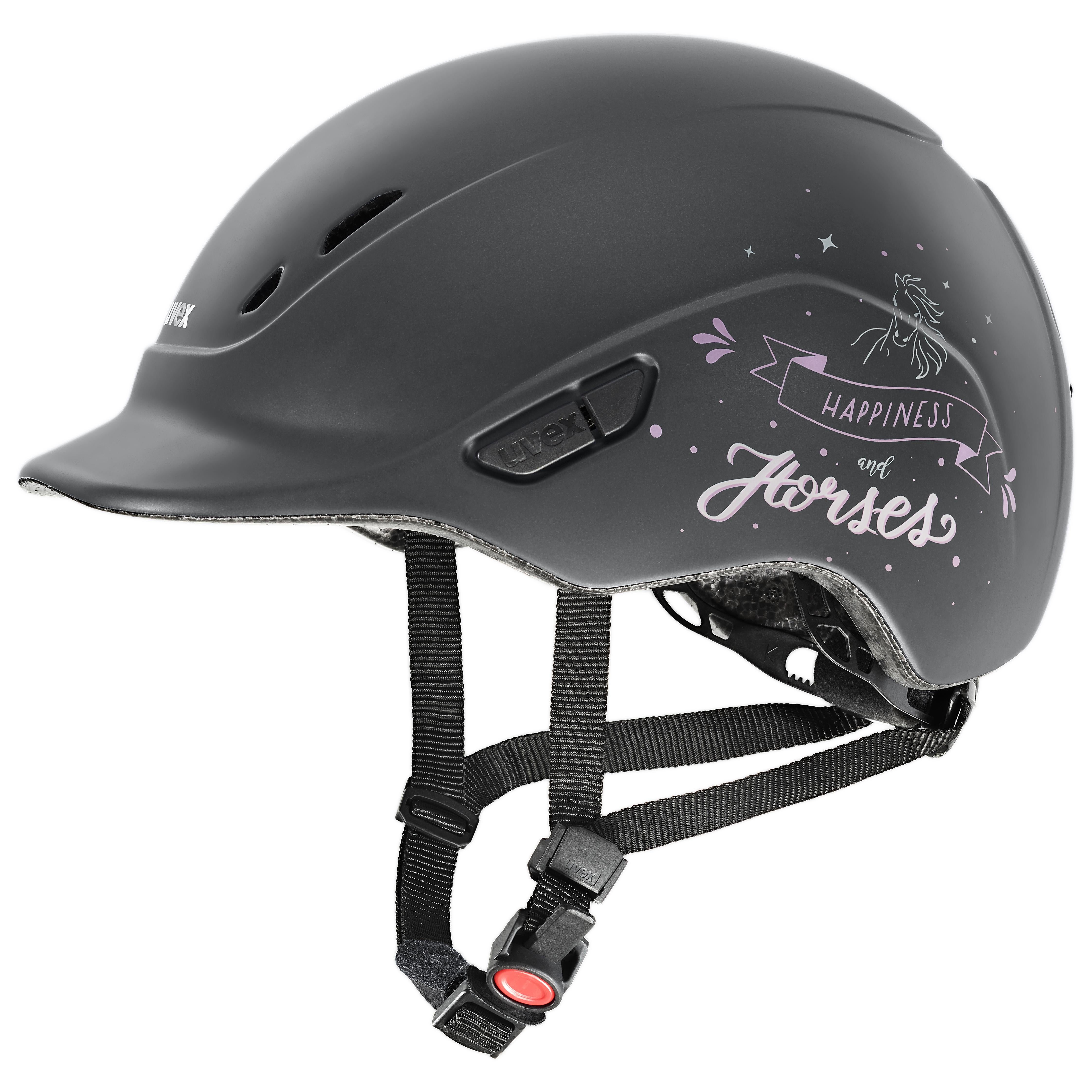 Uvex - Happy Horse antracita - Casco de equitación infantil ajustable talla 49-54 cm