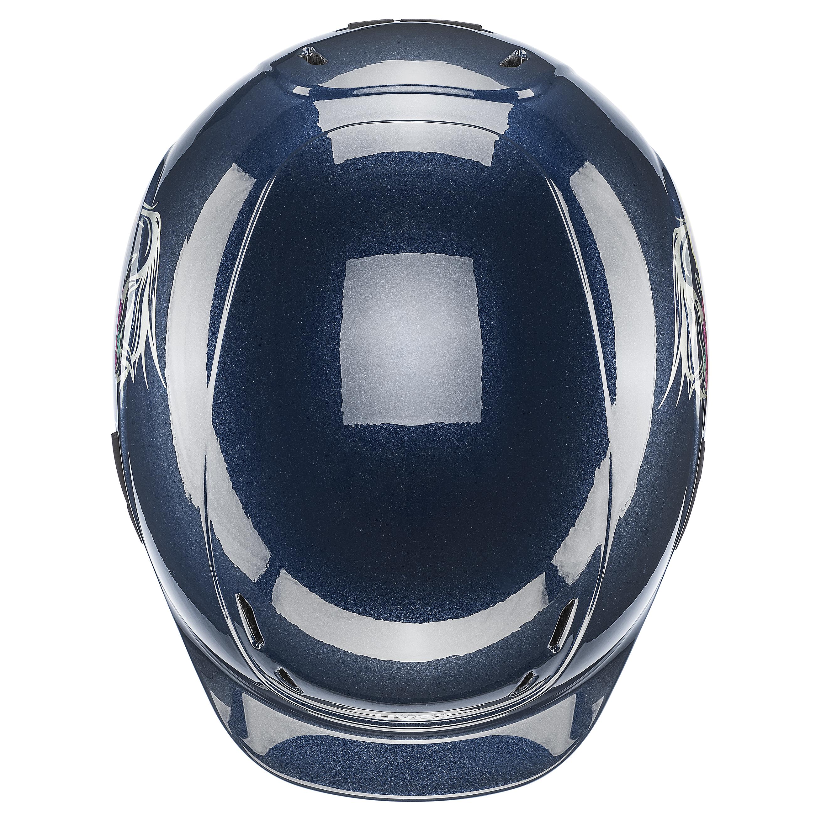 Uvex - Gljáandi blóm navy - Stillanlegur reiðhjálmur fyrir börn stærð 49-54 cm