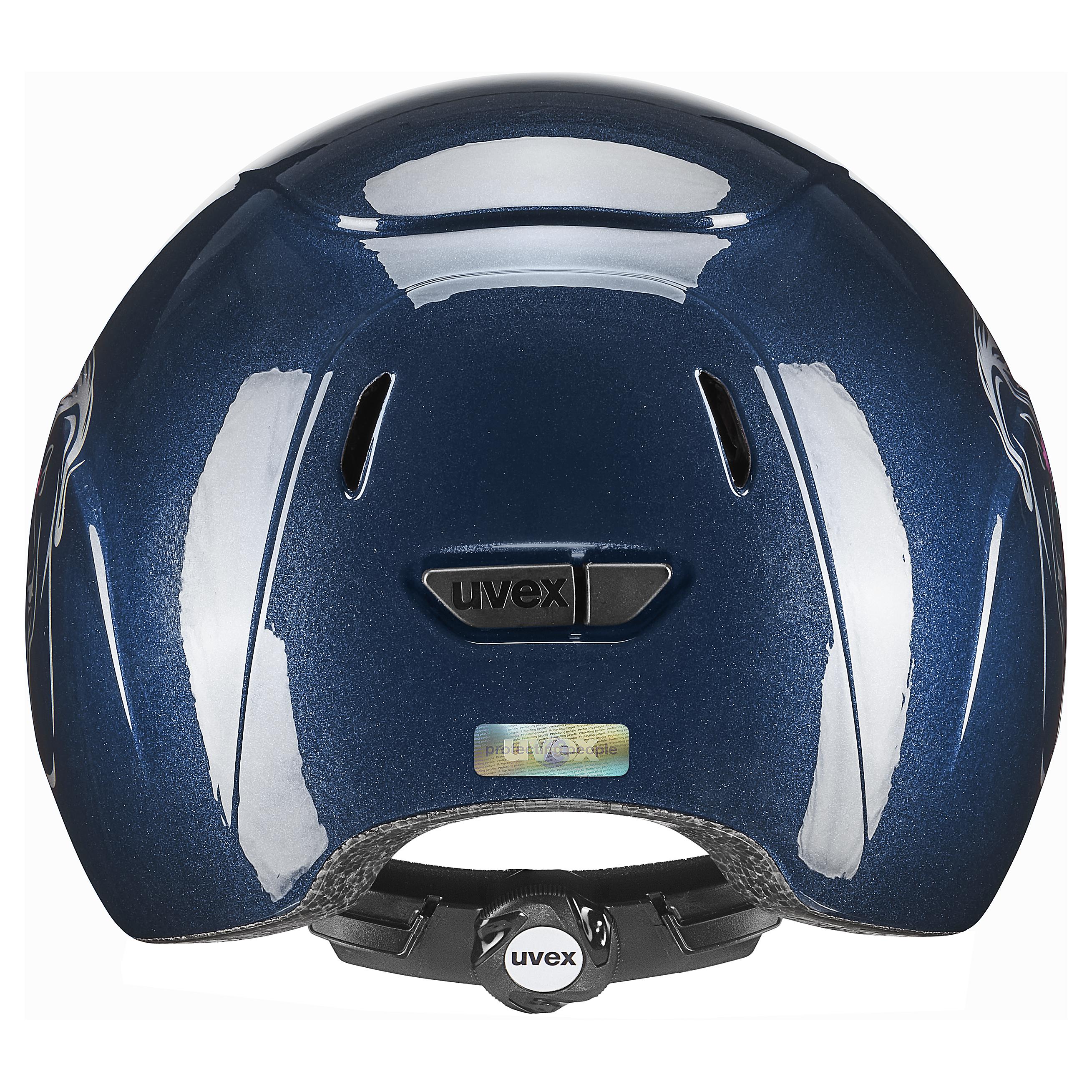 Uvex - Gljáandi blóm navy - Stillanlegur reiðhjálmur fyrir börn stærð 49-54 cm